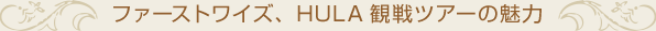 ファーストワイズ、HULA観戦ツアーの魅力