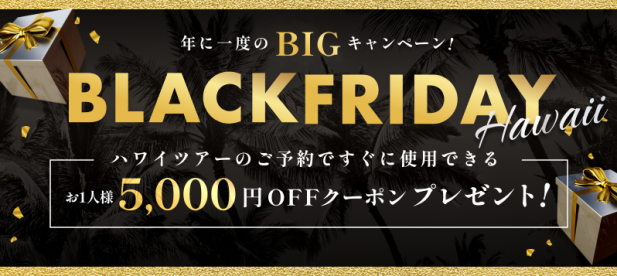 Black Friday Hawaii【12月4日(木) 15時まで】